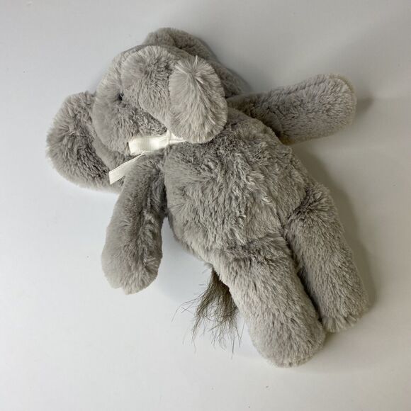 Elephant Plush Pottery Barn Kids 11" Gray White Bow PBK Stuffed Animal Toy - Picture 2 of 11
